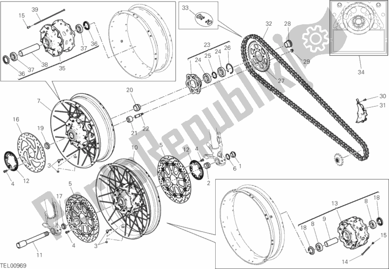 Toutes les pièces pour le Roues du Ducati Multistrada 1200 Enduro PRO USA 2018